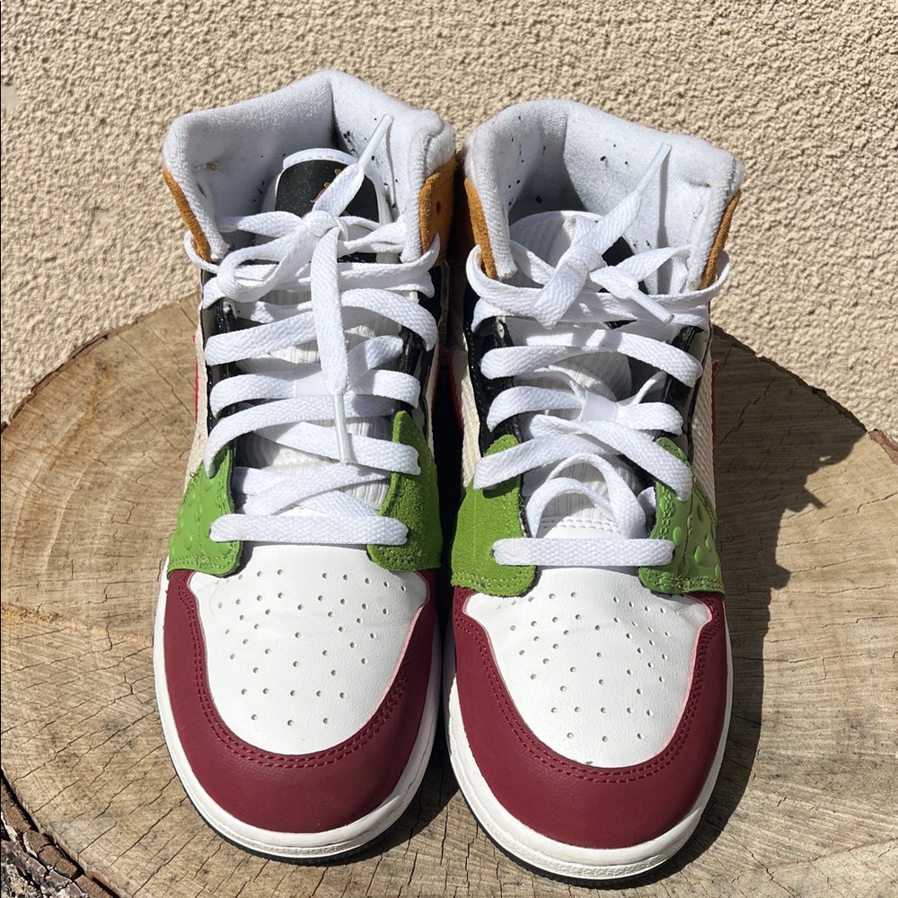 Jordan Kids Sneakers in Red, Green, and White